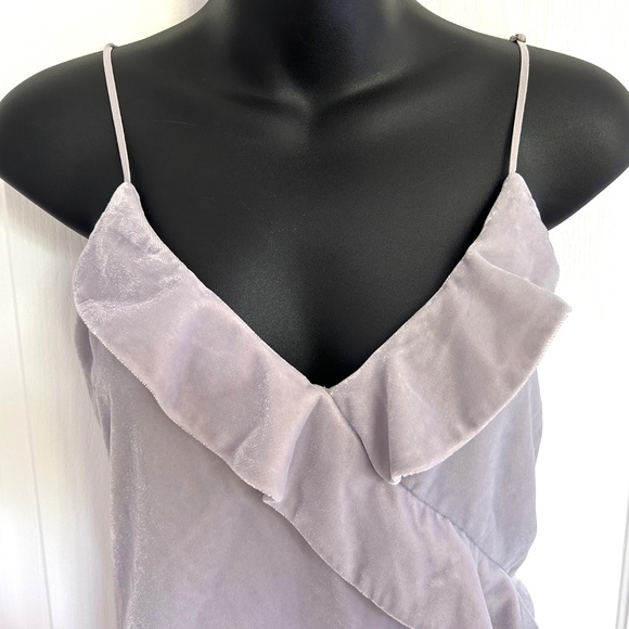 J. Crew Grey Velvet Tank Top Sz 2 Lined Cami Adjustable Straps - Picture 5 of 8